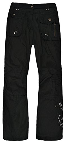 girls black cargo trousers
