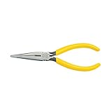Klein Tools D203-7 Long Nose Side-Cutter Stripping Pliers, Induction Hardened and Heavier For Increased Cutting Power, 7-Inch