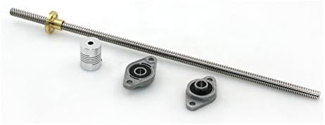 ARQQ T8 Lead Screw Set L1000mm 8mm Lead Screw with 8mm Copper Nuts, Coupling Shaft, Pillow Ball Bearing for 3D Printer Accessories