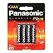 Panasonic AM-4PA/4B Alkalineplus AAA Batteries, 4 Pack (Black)