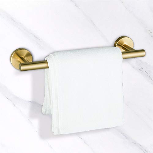 GAPPO 3-Pieces Bathroom Hardware Accessories Sets Brushed Gold SUS304 Stainless Steel Wall Mounted Towel Bar Robe Holder Hook Toilet Paper Holder