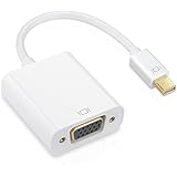 OMore Mini Displayport (Thunderbolt) to VGA Adapter Converter for Apple MacBook Air/Pro/iMac Surface Book Surface Pro 3/4 ThinkPad X1 - White