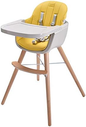 Ambermier Kids Wood High Chair, Perfect 3 in 1 Convertible Highchair with Harness, Removable Tray, and Adjustable Legs for Babies and Toddlers (6 Months & up)