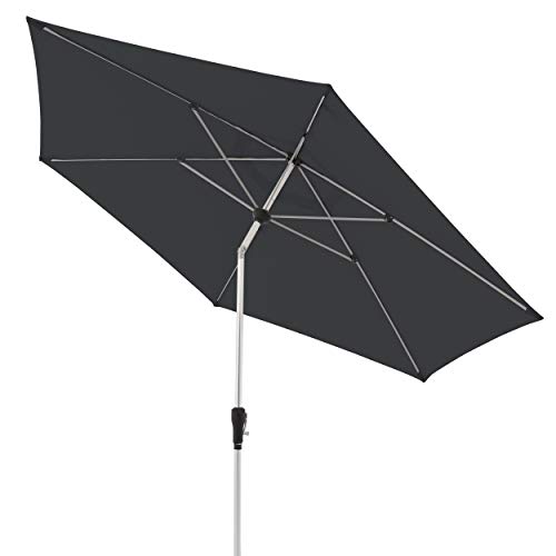 doppler Aluminium Sonnenschirm SL-AZ 330 - Knickbarer Sonnenschutz für Balkon oder Terrasse - ca. 330 cm - Anthrazit