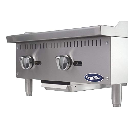 ATOSA US ATMG-24 Commercial Griddle Heavy Duty Manual Flat Top Restaurant Griddle Stainless Steel Portable Grill Liquid Propane 24" Countertop - 60,000 BTU