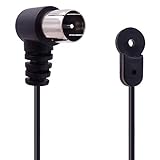 Fancasee Indoor FM Antenna 75 Ohm F Type Male Plug Jack Connector Adapter Coax Coaxial Cable Wire FM Radio Antenna for Table Top AV Stereo Receiver Home Theater Amplifier System