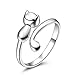Meolin 925 Silver Cute Cat Animal Ring For Women