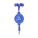 ReTrak Retractable Stereo Earbuds, Blue (ETAUDIOBLU)