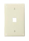 Leviton 41091-1TN QuickPort Midsize Wallplate, Single Gang, 1-Port, Light Almond