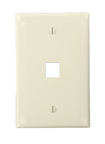 Leviton 41091-1TN QuickPort Midsize Wallplate, Single Gang, 1-Port, Light Almond