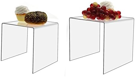 Marketing HoldersClear Acrylic Riser Displays 7 Inch and 8 Inch High Jewelry or Watch Box Showcase Figurine Lifting Pedestal Expos and Shows Lifting Retail Products Merchandising