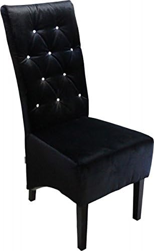 Casa Padrino Designer Chesterfield Esszimmer Stuhl Schwarz Mit Bling Bling Glitzersteinen Amazon De Kuche Haushalt