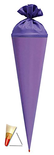 Schultüte - Rohling - lila - 85 cm - mit Holzspitze/Tüllabschluß - Zuckertüte Roth - zum Basteln, Bemalen und Bekleben… – Bild 4