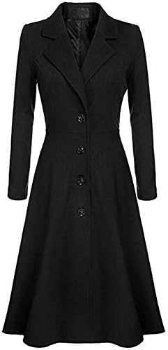Women Lady Single Breasted Trench Coat Long-Sleeved Fashion Famale Autumn Mid-Long Long Sleeve Casual Dresses Style Outwear