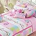Cozy Line Pink Owl 2 Pcs Quilt Set for Kids/Girls Bedding, Twin Size