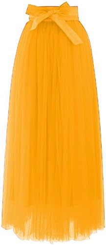 Omela Women Long Tulle Evening Party Prom Maxi Bridesmaid Skirts A line