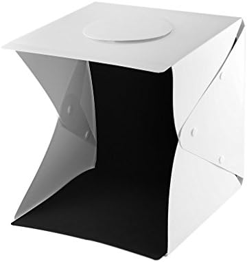 Portable Photography Studio 15.7 Inch - Mini Photo Studio Lightbox Product Photography Kit w/ LED Lights + Black &amp; White Backdrop + 3ft USB Cord (Photo Box Light Tent)