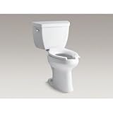 Kohler K-3493-0 Highline Classic Pressure Lite Comfort Height Elongated 1.6 gpf Toilet with Left-Hand Trip Lever, Less Seat, White