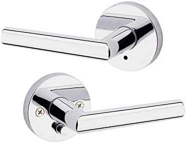 Kwikset 91550 004 Milan Door Handle Lever With Modern Contemporary Slim Round Design For Home Bedroom Or Bathroom Privacy In Polished Chrome Amazon Sg Home Improvement