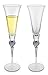 Kovot Elegant Champagne Toasting Flutes With Silver Accents - Set of 2-6-Ounces Each