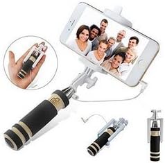 Mini Monopods Selfie Stick, [Super Mini Pocket Size] Self Portrait Monopod Extendable Portable Selfie Stick ，Mini Self Artifact from Folding Flexible Portable Personalized Easy to Operate (Black)