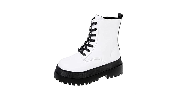 Amazon.com: jianchi Botas de plataforma blancas para mujer, tacón grueso,  botas de invierno de piel cálida, zapatos elegantes con cremallera lateral  para mujer (color: blanco, talla de zapato: 5) : Ropa, Zapatos