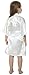 JOYTTON Girl's Satin Kimono Robe With Embroidered Flower Girl(6,White)