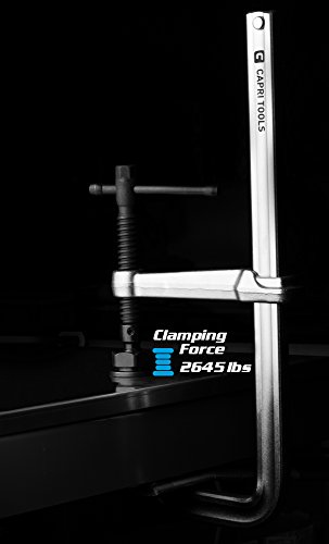 Capri Tools 20-Inch Heavy Duty All Steel Bar Clamp, 5-1/2-Inch Throat Depth, 2,645 lb Clamping Force - Thumbnail 5