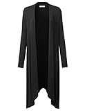 JJ Perfection Women's Asymmetric Drape Open Front Long Cardigan