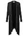 JJ Perfection Women's Long Waterfall Asymmetric Drape Open Front Maxi Cardigan