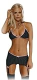 Dreamgirl Women's Candy Stripe Bra with Skirt and Thong
