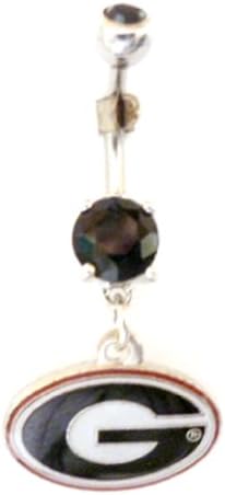 Georgia Bulldogs College Dangle Belly Ring Body Jewelry