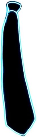 Raveanomics El Wire Black Neck Tie - Aqua Tron Blue LED