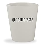 got compress? - White Ceramic 1.5oz Shot Glass