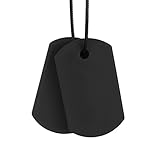 ARK's Chew Tags Discreet Chewable Jewelry, Made in the USA (Medium Firm, for mild to moderate chewing) - Black