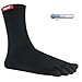Injinji 2.0 Men's Sport Crew Toesocks, Black, Medium