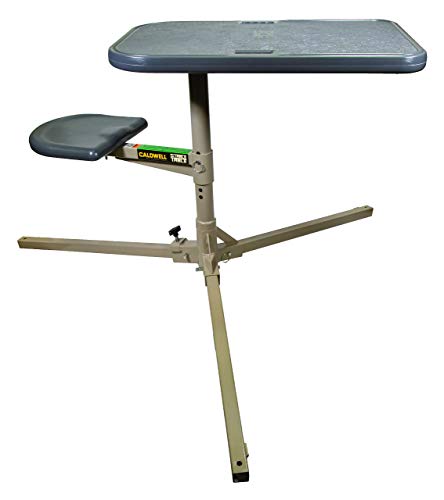 Caldwell Stable Table with Ambidextrous Design, 360 Degree Rotation and Weatherproof Synthetic Top and Seat for Outdoor, Range, Shooting and Cleaning (Renewed)