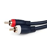 STEREN (50 Feet) 2 RCA M/M Stereo Audio Cable [Gold Plated | Oxygen Free Bare Copper Core] 2RCA Male to 2RCA Male [Left/Right] Premium Sound Quality Plug
