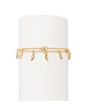 Daycindy Multilayer Infinite Love Charms Coin Chain Anklets for Women, 11