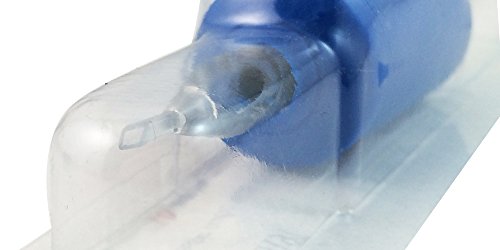 ITATOO® 25pcs 25mm 1 Inch 5 Diamond Silicone Soft Blue Disposable Tattoo Tube Grip with Clear Long Tips 5 D for Tattoo Needles 4RL 4RS 5RL 5RS (5DT)