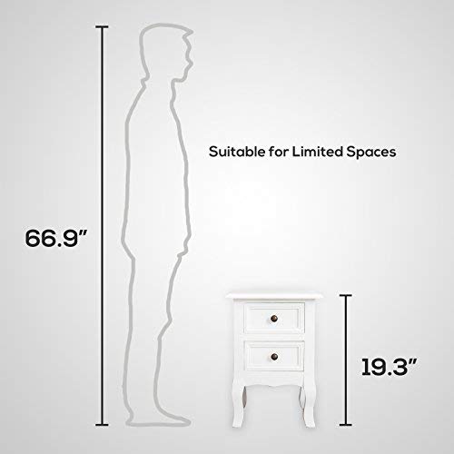 image for Mecor Set of 2 Nightstand Small&Super Cute - Paulownia Wood - Fully As