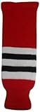 DoGree Hockey Chicago Blackhawks Knit Hockey Socks, Red/White/Black, Junior/24-Inch