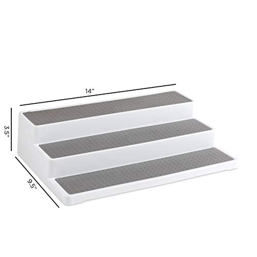 Homeries 3-Tier Spice Rack 2 Pack - Modern Design Waterproof and Non Skid Shelf Kitchen Organizer for Pantry Cabinet or Countertop Use