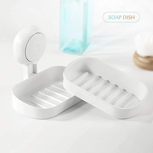 Budget & Good Suction Soap Dish - Super Powerful Vacuum Suction Cup Soap Holder - Heavy Duty Bar Soap Holders Dishes for Bathroom Kitchen