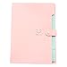 5 Pockets Plastic Expanding File Folders A4 Letter Size Snap Closure Paper Organizer (Pink)