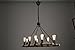 SUN-E 10-Lights Hemp Rope Chandelier Metal Vintage Rustic Country Style Pendant Lamp Rectangle Island Lights