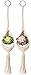 Mkono 2 Pcs Mini Macrame Plant Hanger Nest Air Plant Holder Boho Wall Hanging Planter Modern Indoor Home Decor for Succulent, Tillandsia, Crystal, Wall Decorations