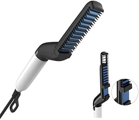 Electric Hair Comb for Men,Curly Beard Straightening Comb,Man's Style Magic Massage Comb,Hot Comb Curler Permed Clip Comb For DIY Flexible Modeling Natural Side Hair Detanglin