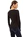 PattyBoutik Women Notch Neck Buttons Trim Blouse Top (Black Large)