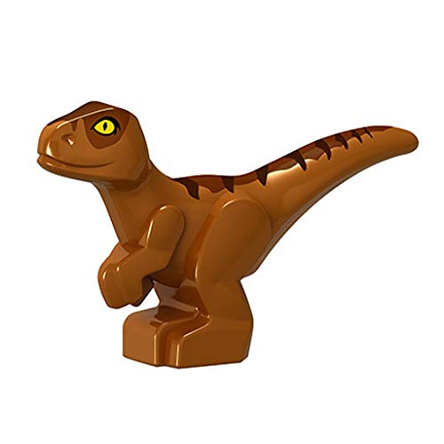Fiaya New Big Size Kids Dinosaur Model DIY Assembled Building Blocks Action Figures Playset Educational Toy Xmas Gifts (03Brown)